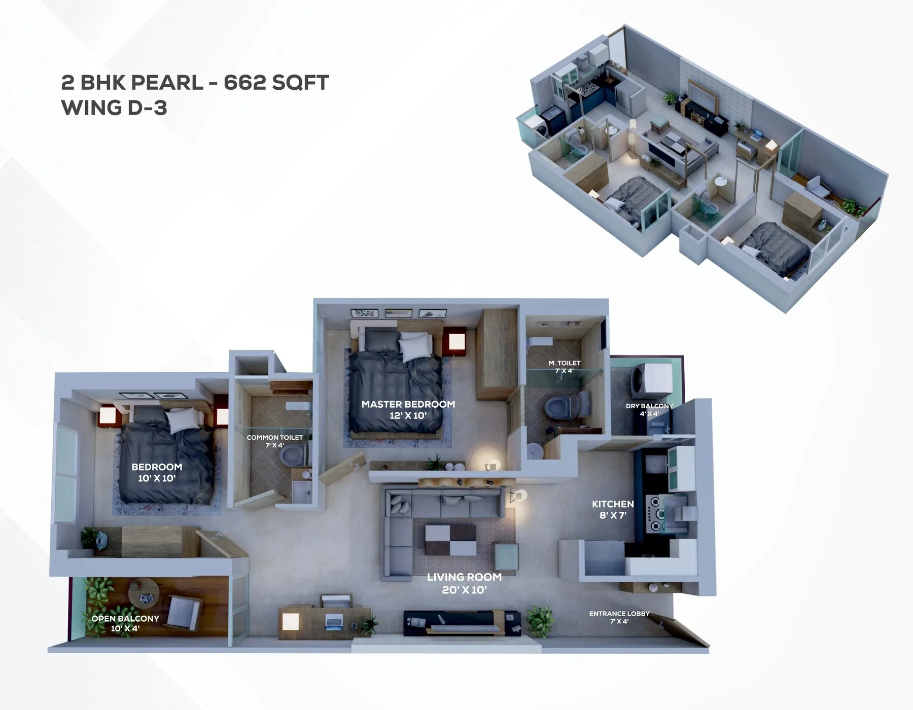 2 BHK Pearl - full brochure plan