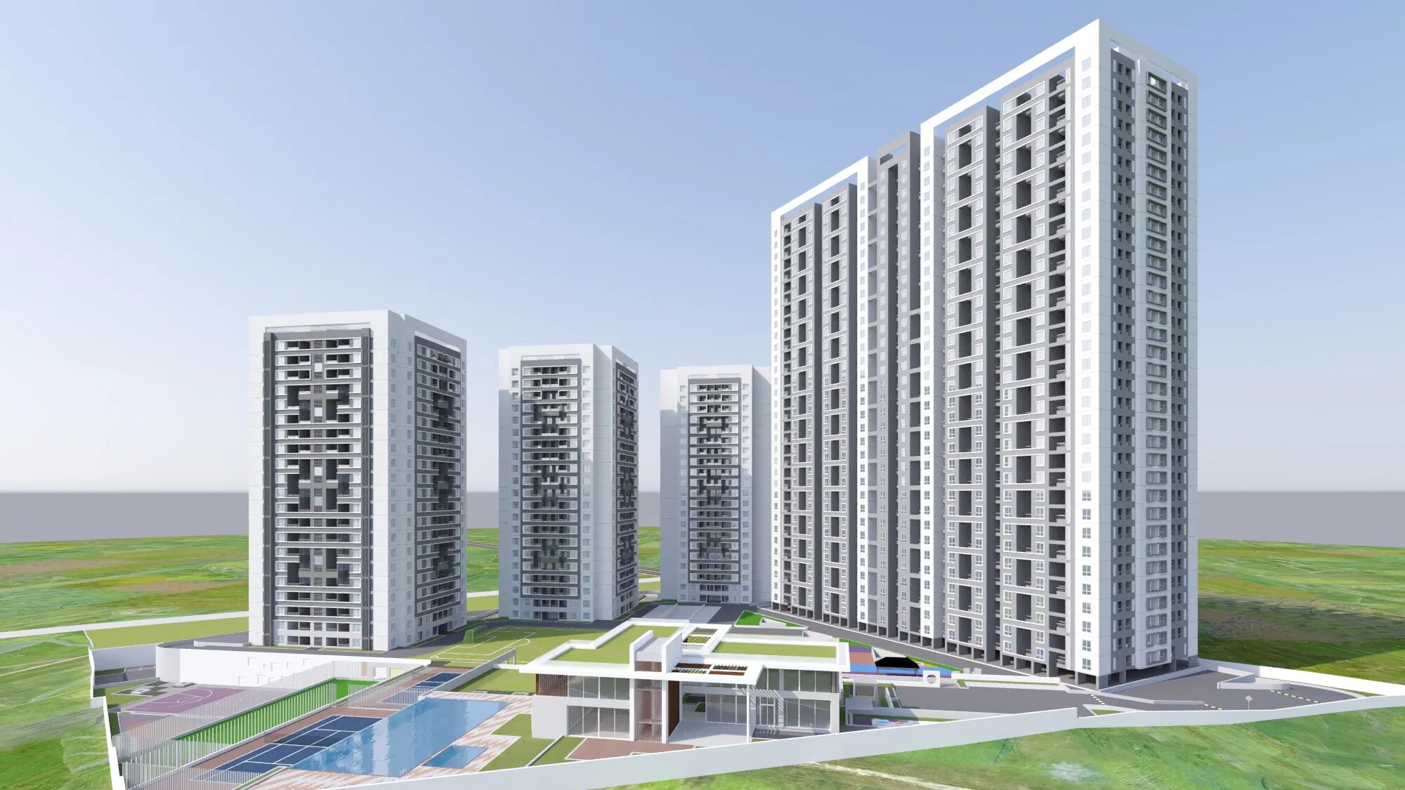 Sky High Towers - eye-level view